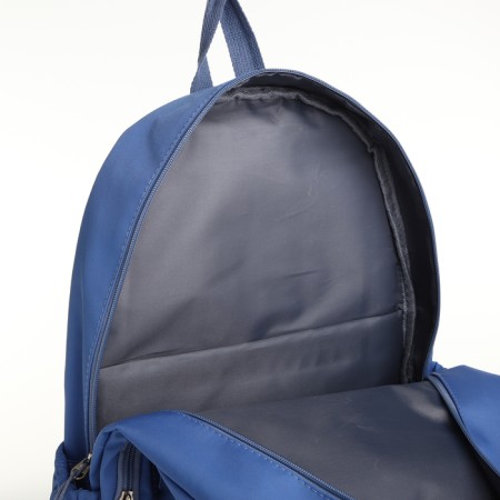 School backpack from textiles, 3 pockets, blue color-5