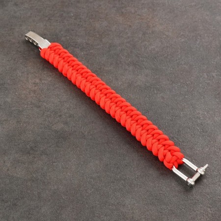 Bracelet-pair with a metal fastener 23cm, paracord 3 m, red-2