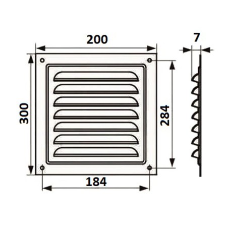 Ventilation grate Zein Lux RM2030C, 200 x 300 mm, with a grid, metal, galvanizing-6