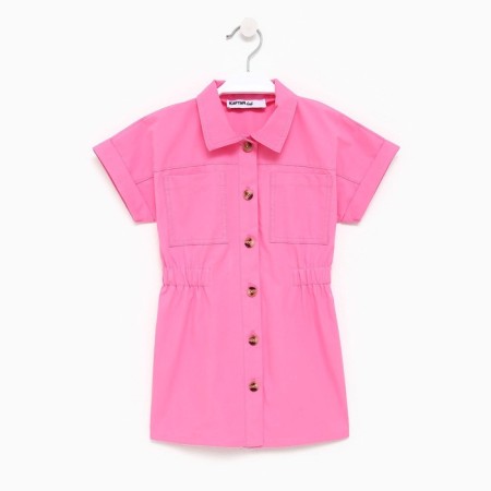 Children's dress with kaftan pockets, size 30 (98-104 cm), bright pink color-5