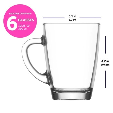 Latte Lav Vega Latte set, glass, 300 ml, 6 pcs-1