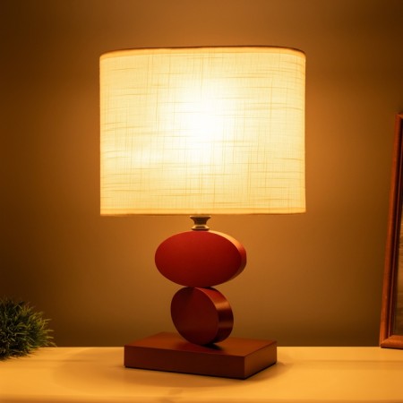 Table lamp "Claud" 1x40W E27 red walnut 12x24.8x38cm-1