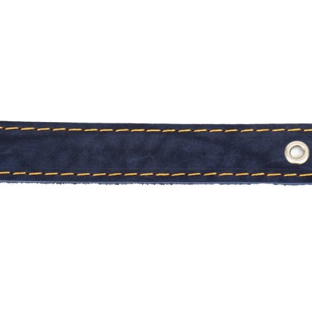 The collar is a single-layer leather, dimensionless, 56 x 2.5 cm, Osh 17-44 cm, blue-5