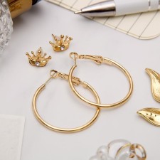 Ring earrings with fluff 