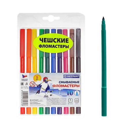 Fleeters 10 colors, 1.8 mm Centropen 7790 Washable, washed off, euro suspension, line 1.0 mm
