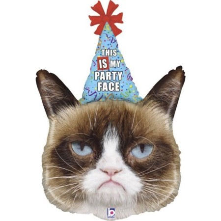 Foil ball 36 ’’ “Angry cat in a cap”, figure, 1 pc.