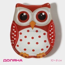 Glass Superior Superior “owl”, 45ml, 10 × 8 × 1.5 cm, red color