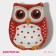 Glass Superior Superior “owl”, 45ml, 10 × 8 × 1.5 cm, red color