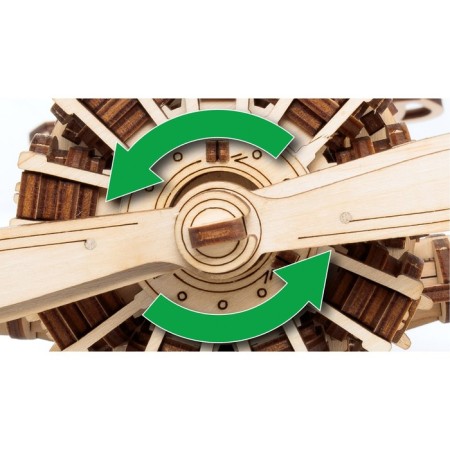 Wooden Model 3D, Ewa, Airplane with a motor-4