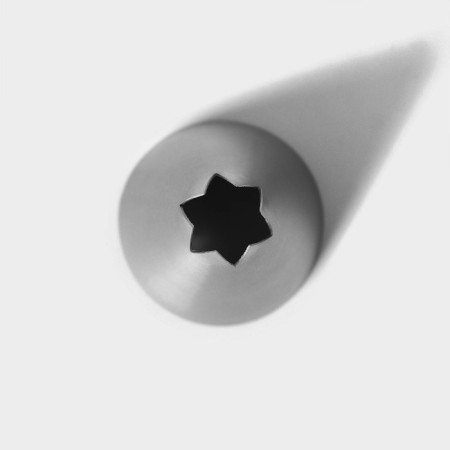 Konfinett confectionery “Open Star”, D = 3 cm, 1 cm exit, stainless steel-2