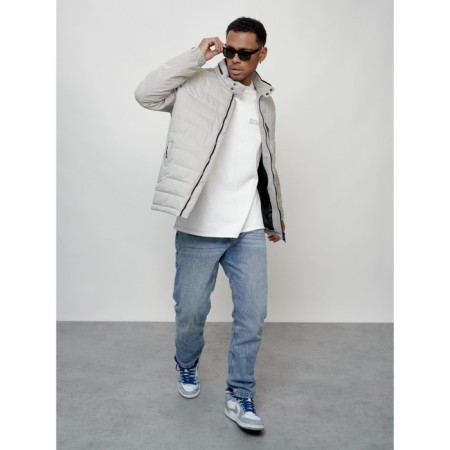 Male spring jacket, size 58, light gray color-7