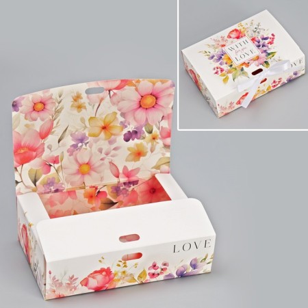 Gift Folding Bilateral Folding, Packaging, “With Love”, 16.5 x 12.5 x 5 cm-1