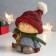 Polystone souvenir "Boy in a red cap with a deer" 11x9.5x12.5 cm