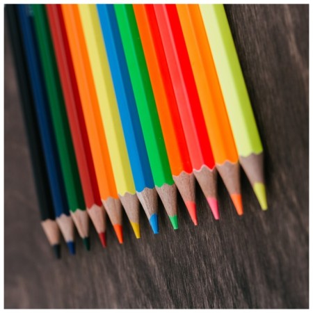 Pencils 12 -cv (6 classic + 6 neon) gamut "Orange Sun", sharpened, cardboard packaging, euro suspension-5