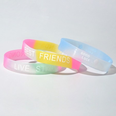 Silicone bracelet "reflective" mood, set of 3 pcs., Mix color, 6 cm-1