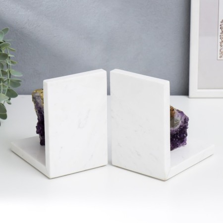 Book holders marble, quartz "Amethyst block" set 2 pcs 15x10x13 cm-2