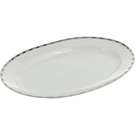 Opal oval dish, “platinum plates” decor, 32 cm