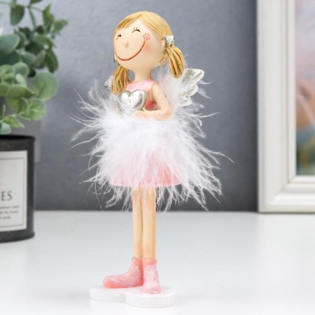Polystone souvenir "Angel-baby with tails, with a heart" Pooh 16x5.5x7.5 cm-2
