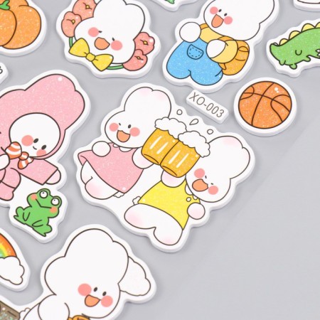 EVA sticker, Dinosaur/Bunnies paper with sparkles of mix 14x27.5 cm-3