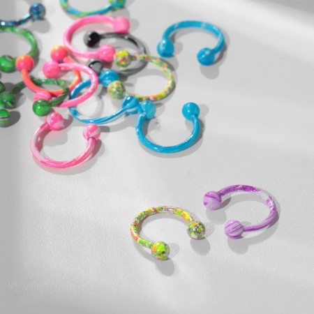 Piercing in the eyebrow "Balls" duo circle, d = 0.8 cm, color mix (packing 20 pcs.)-3