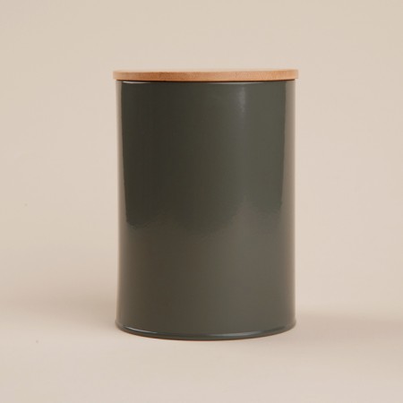 Bank for storing bulk products SL Home "Refracto", 11 × 15 cm, gray color, with a bamboo lid-5