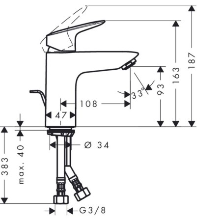 Hansgrohe Logis 71100000 shell mixer, 100 mm-1