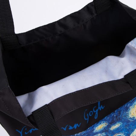 Bag-shop "Van Gogh", without lightning, without lining, black color-5