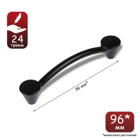 PC174BL handle, m/o 96 mm, black color