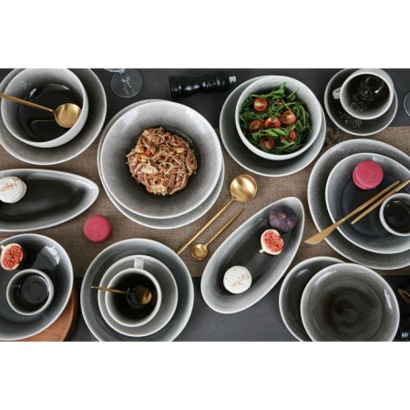 Porcelain plate for Magistro paste "Siam", 270 ml, d = 22 cm, color gray color-5