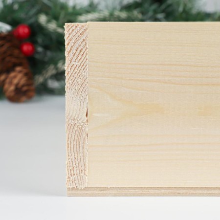 Kashpo wooden 24.5 × 14 × 8 cm "New Year's. Deer in the snow"-2