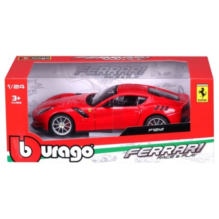 Racing machine BBURAGO Ferrari F12TDF, DIE-CAST, 1:24, Red color, opening doors-10