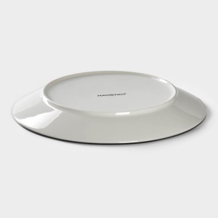 Porcelain dessert plate Magistro "sea breeze", d = 20 cm, white color-3
