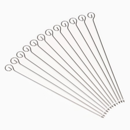 A set of skewers - skewers for barbecue, 12 pcs, 30 cm, handle - ring, metal