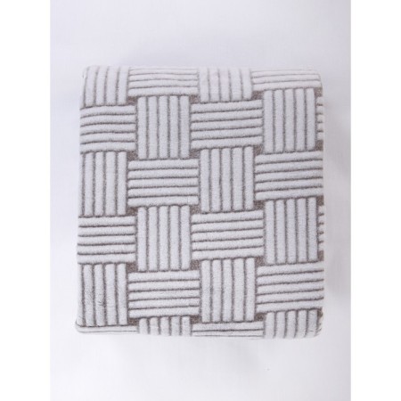 Plaid-woking, "stripes", size 220x240 cm, brown color-1