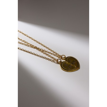 Kulons "Demetrons" Best Friends, Heart, Color Black Gold, 40 cm-2