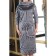 Female dress, size 44, gray color, blue