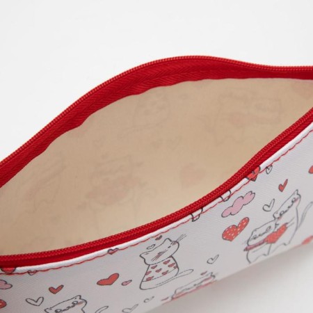 Cosmetic bag with lightning, white/red color-3