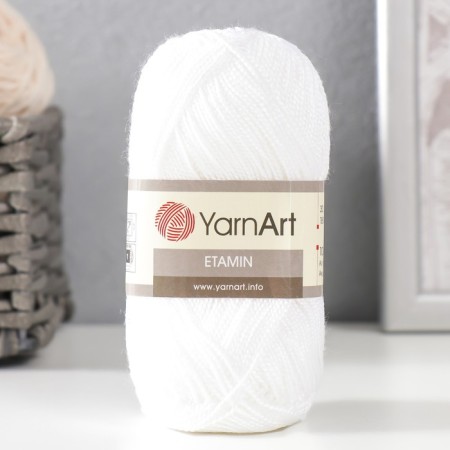 Yarn "etamin" 100% acrylic 180m/30g (421 white)