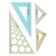 Set of triangles 4 pcs. Calligrata Katet 9/12/20/25 cm, with circles, transparent, color 1034523