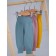 Children's pants on a wide Rant FIRST gum, height 74 cm, color green ocean