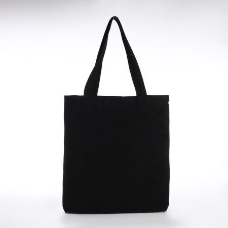 A shop bag without fastening, from textiles, black color-1