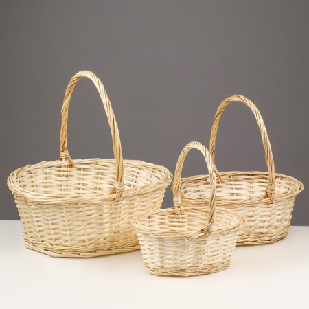 Set of wicker baskets, willow, 3 pcs., Natural color, light-1