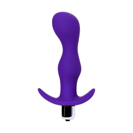 Anal plug Toyfa A-Toys with vibration, moisture resistant, silicone, purple color, 14 cm, d = 3.4-2