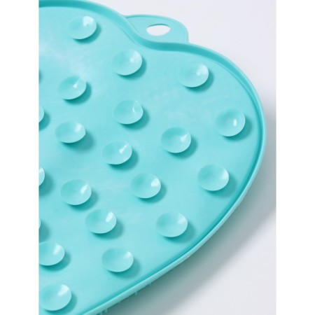 Silicone massage rug for washing legs and body, on suction cups, blue color-4
