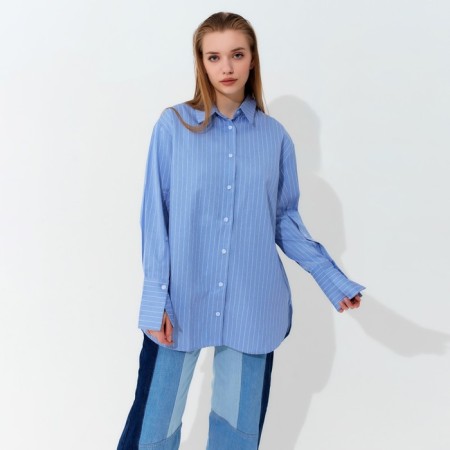 Women's blouse Minaku: Casual Collection, Blue Color, size 50-5