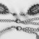 Set 4 objects: earrings, necklaces, bracelet, ring "leaf fall", white color in silver