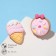 Earrings plastic "Goodness" Donut with ice cream, white-pink color