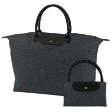 Household bag VX002-00312, black color, textiles with genuine leather inserts, 58x17x32 cm