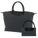 Household bag VX002-00312, black color, textiles with genuine leather inserts, 58x17x32 cm