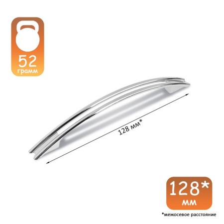 Cappio hop-slot RS140CP, m/o 128 mm, chromium color, 4 pcs.-3